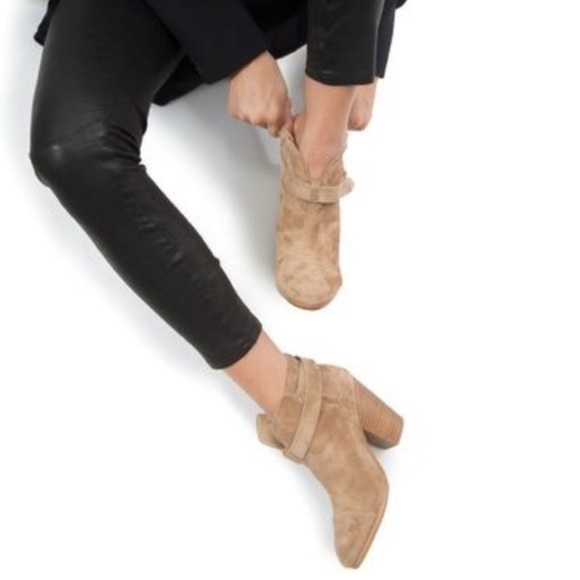 Rag & Bone Camel Suede Harrow Bootie Leather Ankle Wrap Strap Boots - Picture 12 of 12